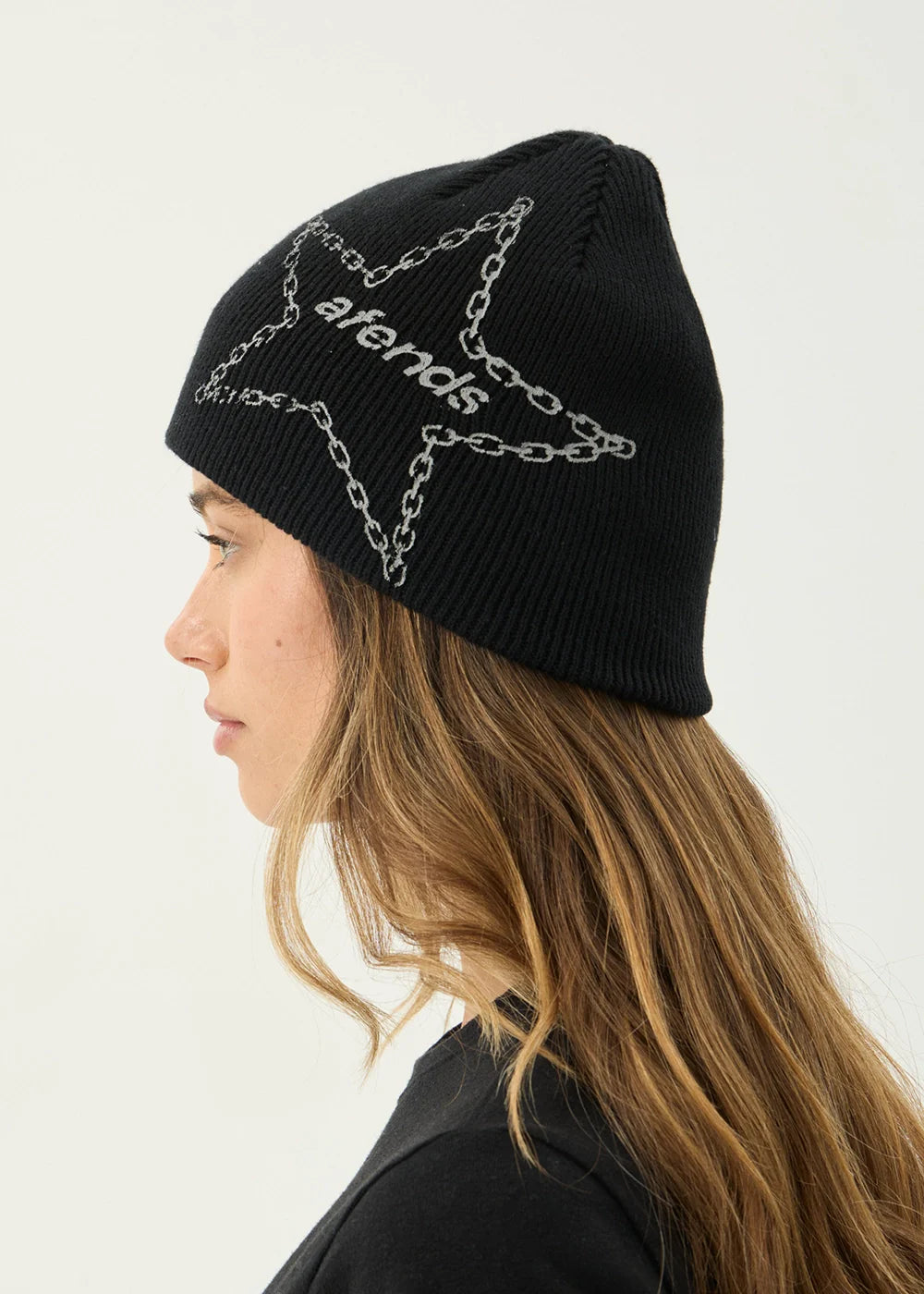 Mens Chains Beanie Black - Image 8