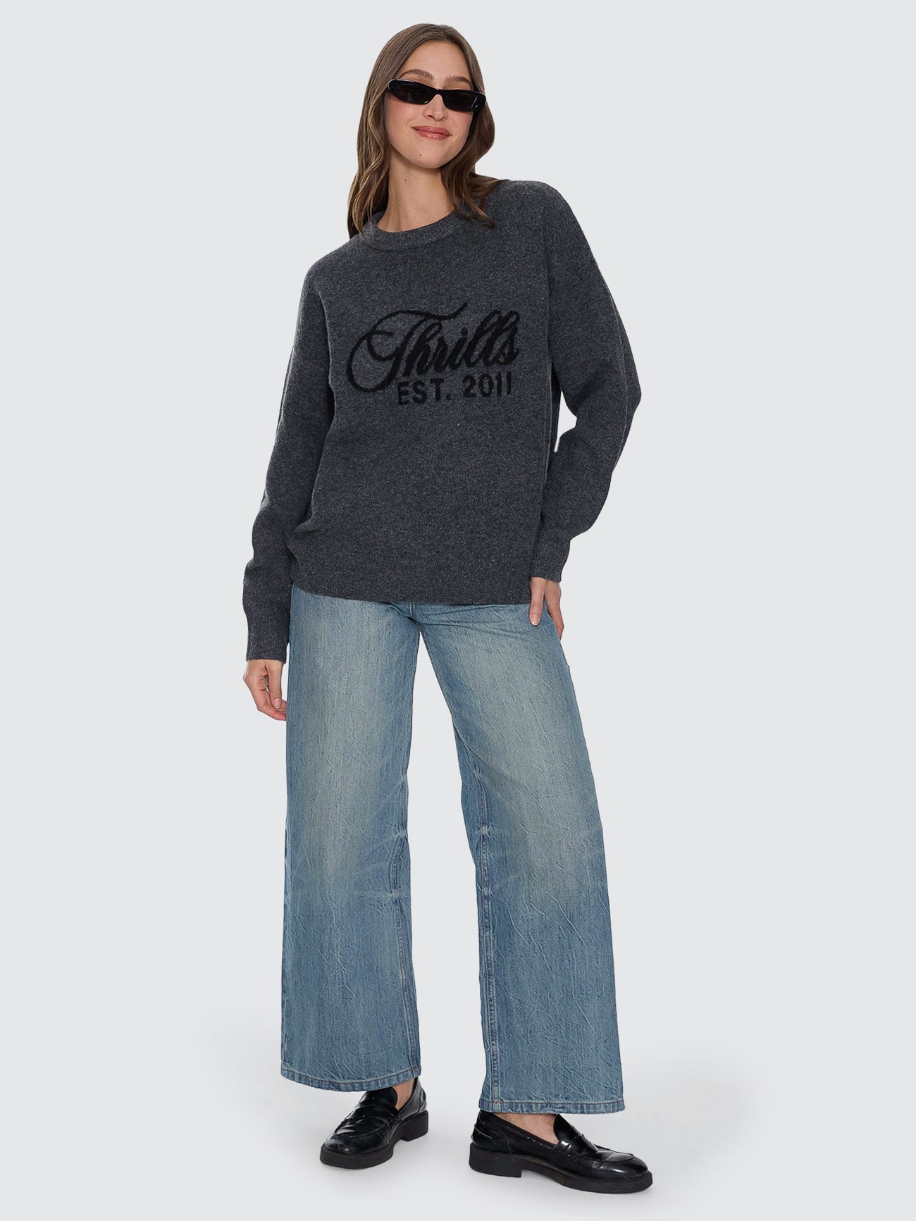 Bloodlines Knit Sweater - Dark Charcoal - Image 7