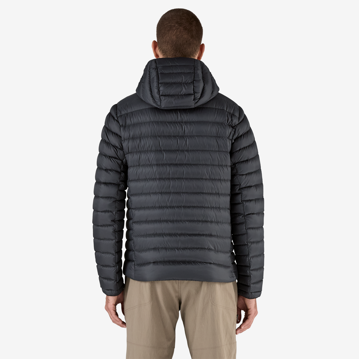 Mens Down Sweater™ Hoody Black - Image 3