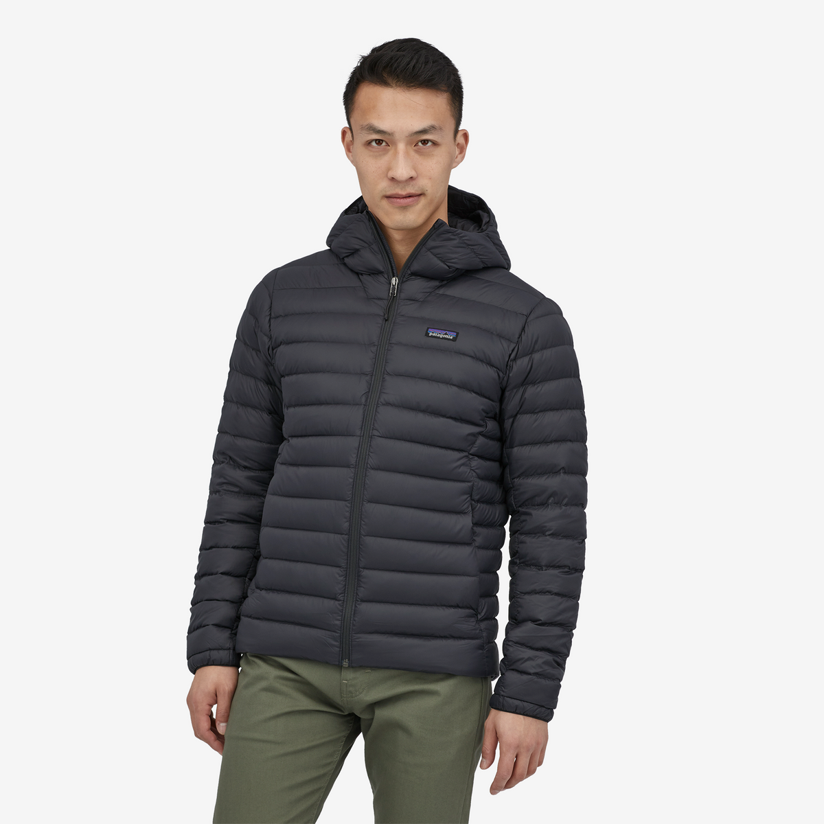 Mens Down Sweater™ Hoody Black - Image 7