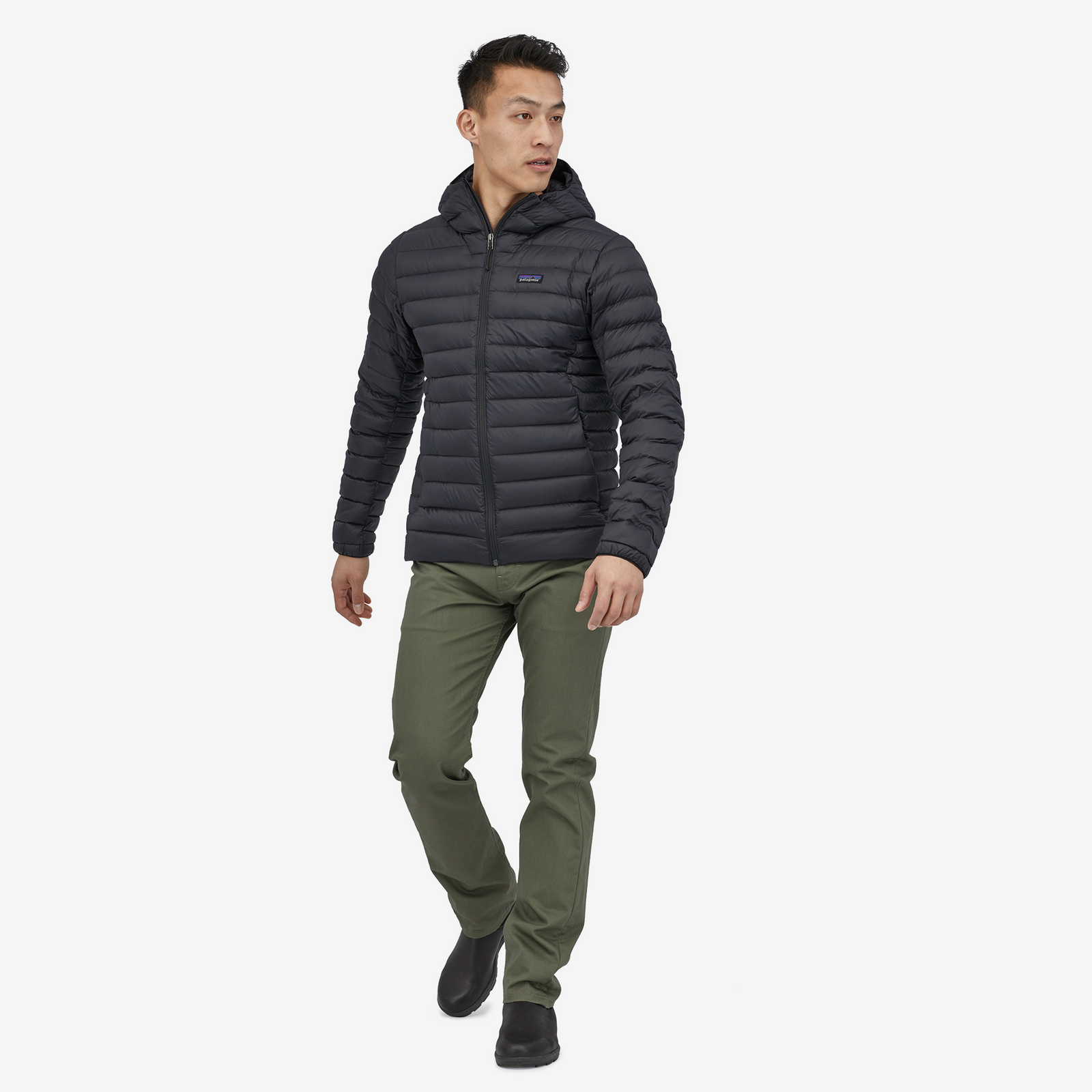 Mens Down Sweater™ Hoody Black - Image 9