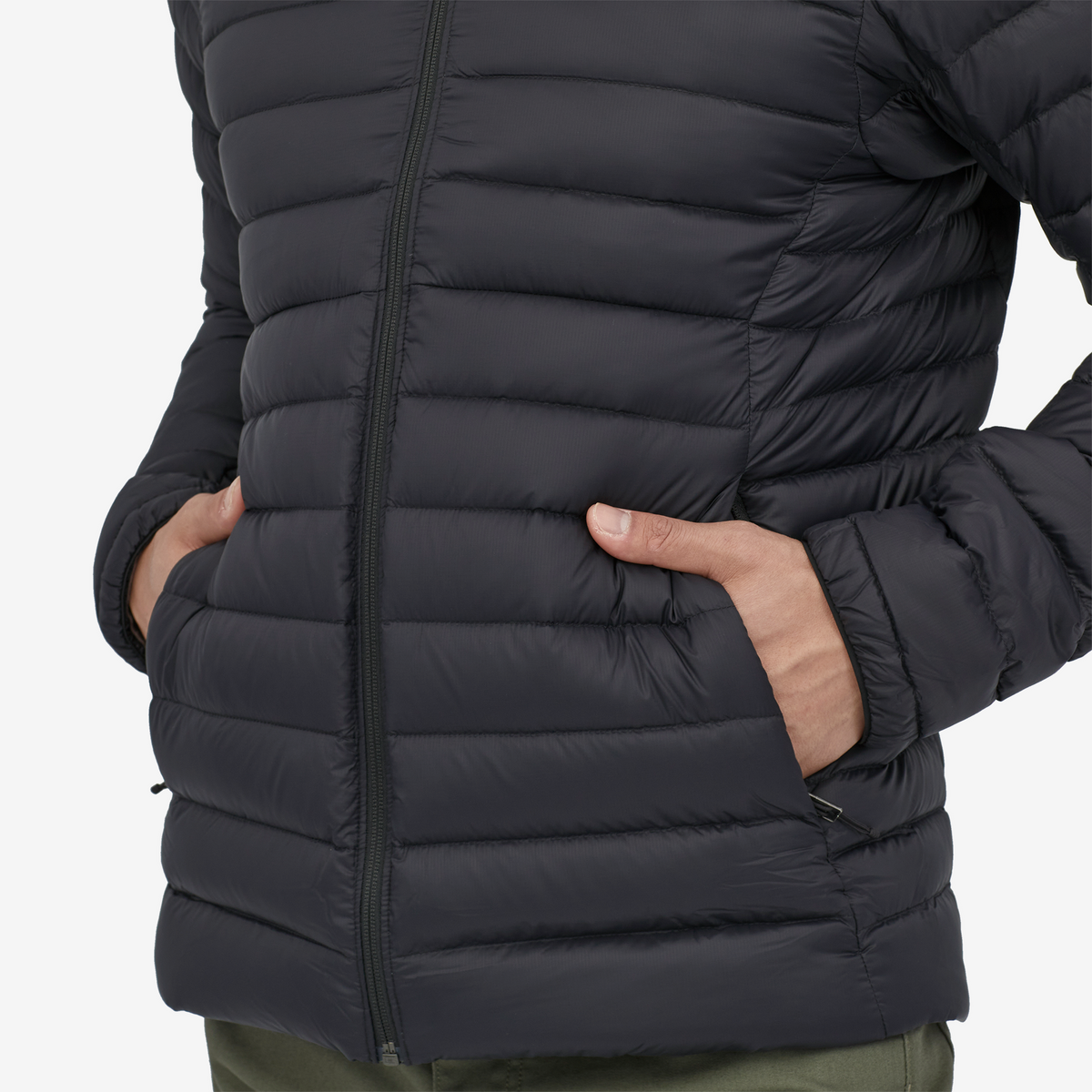 Mens Down Sweater™ Hoody Black - Image 10