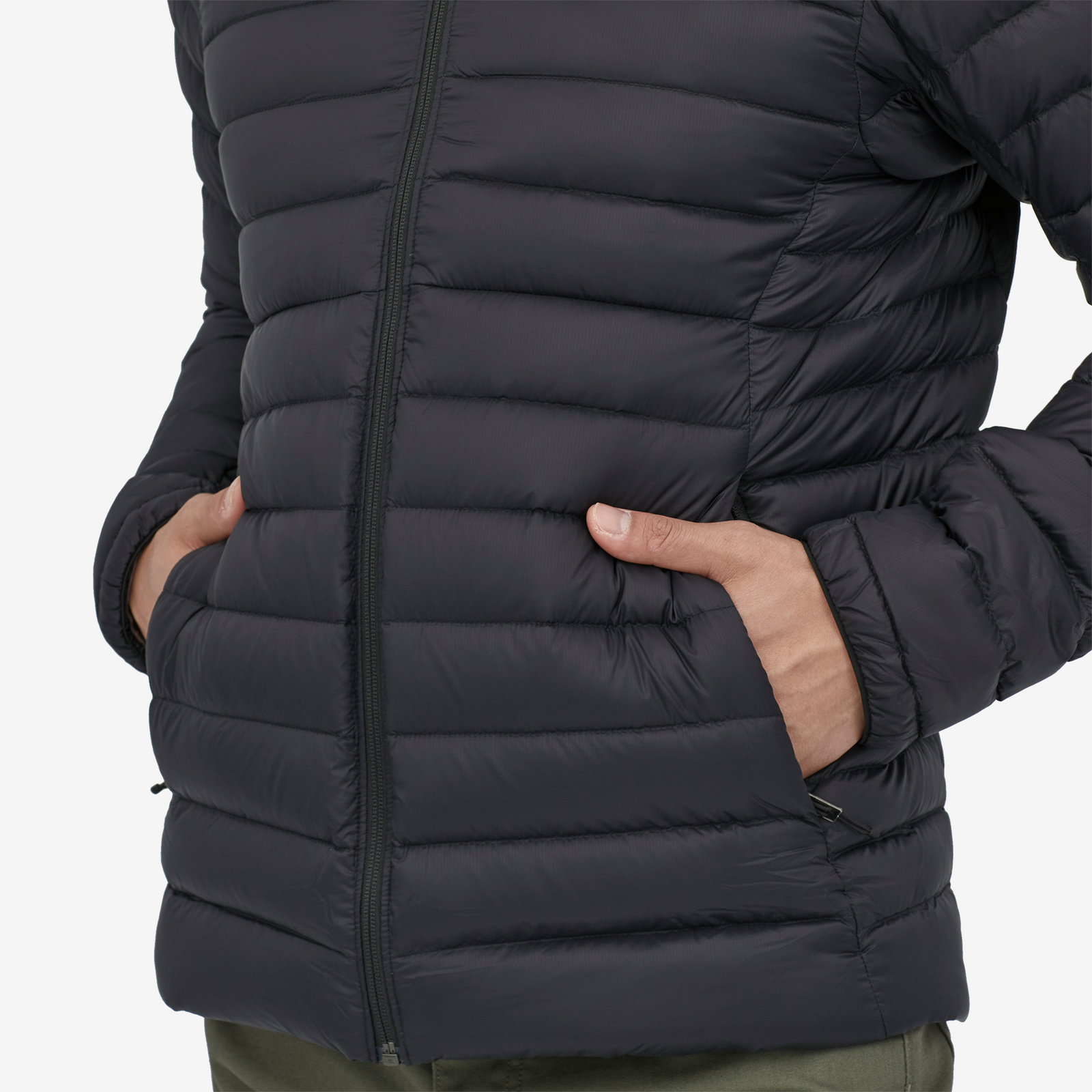 Mens Down Sweater™ Hoody Black - Image 10