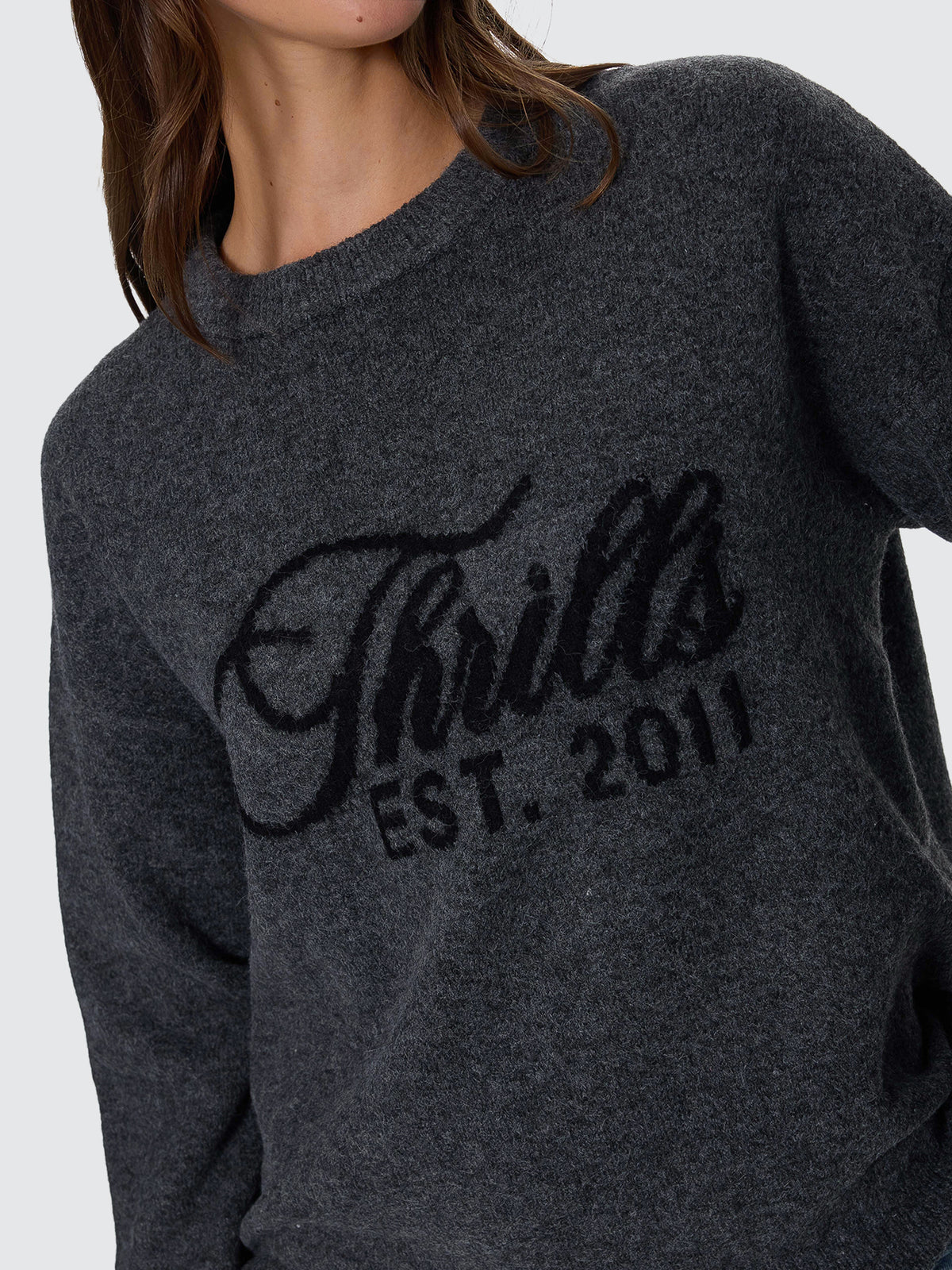Bloodlines Knit Sweater - Dark Charcoal - Image 8