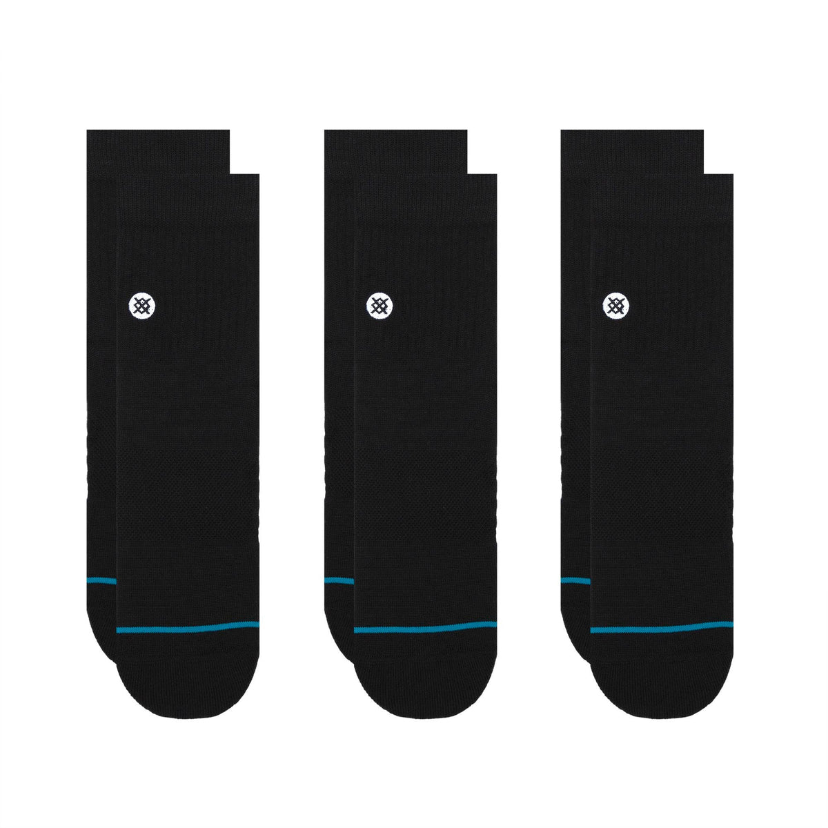 Icon Quarter Socks 3 Pack Black - Image 3