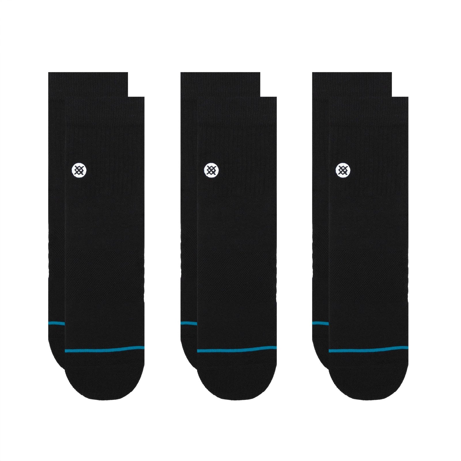 Icon Quarter Socks 3 Pack Black - Image 3