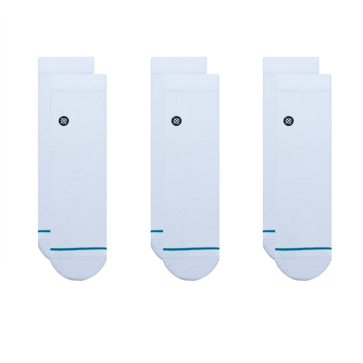Icon Quarter Socks 3 Pack White - Image 1