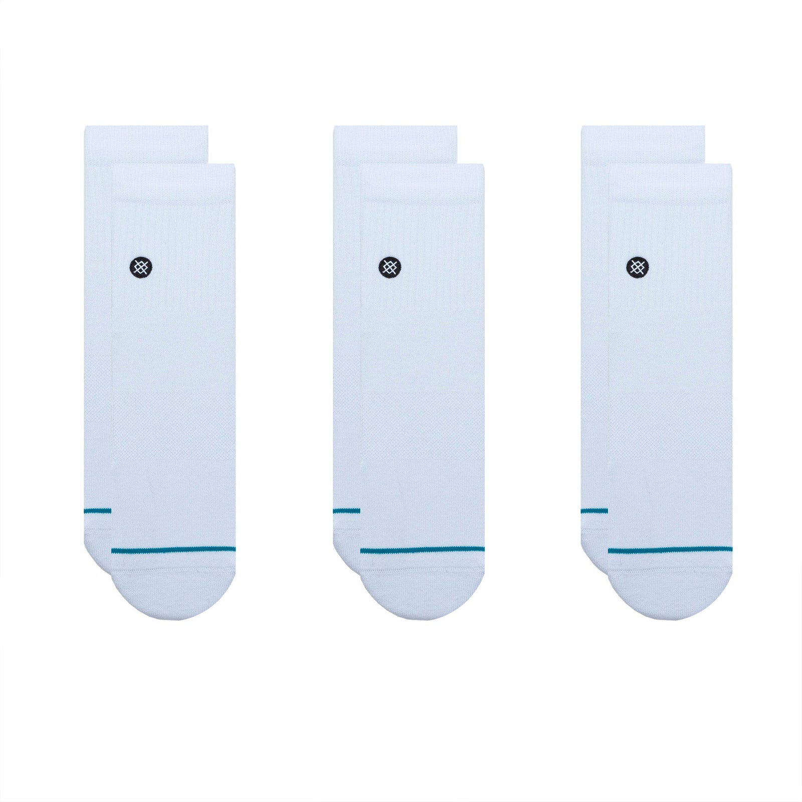 Icon Quarter Socks 3 Pack White - Image 1