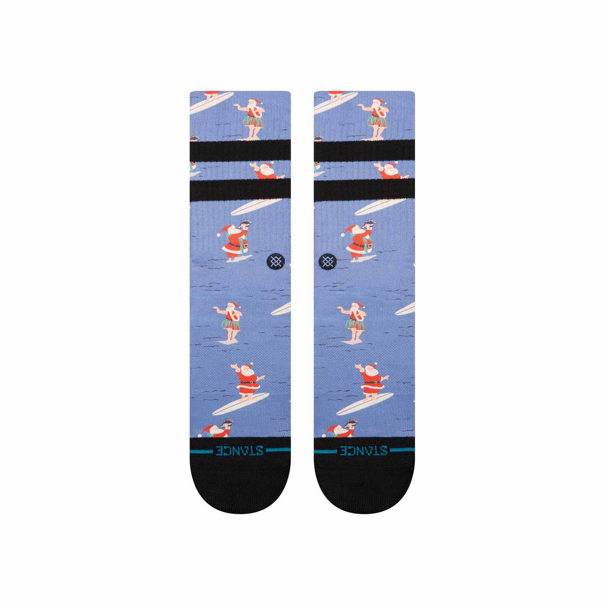 Surfing Santa Crew Socks Blue - Image 2
