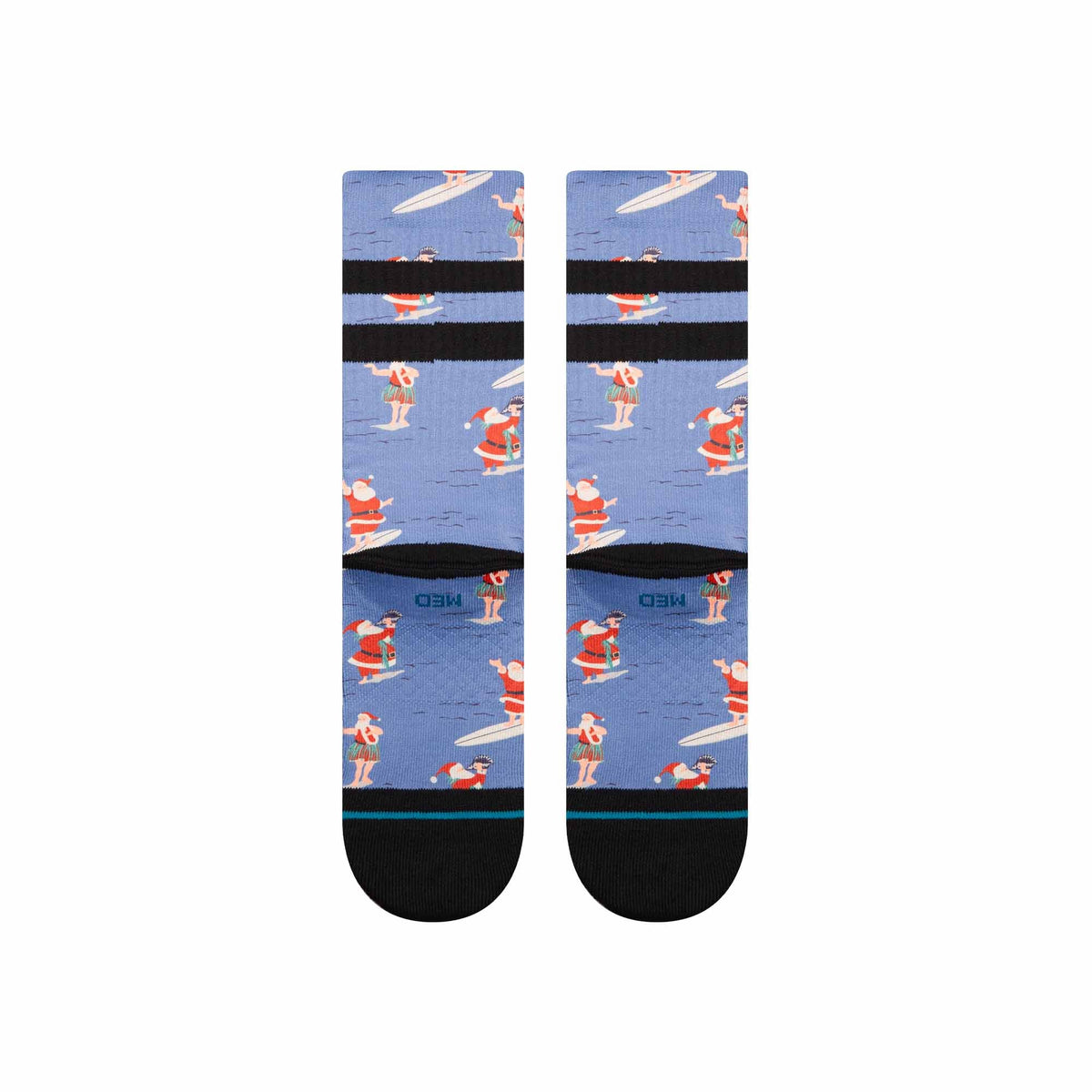 Surfing Santa Crew Socks Blue - Image 3