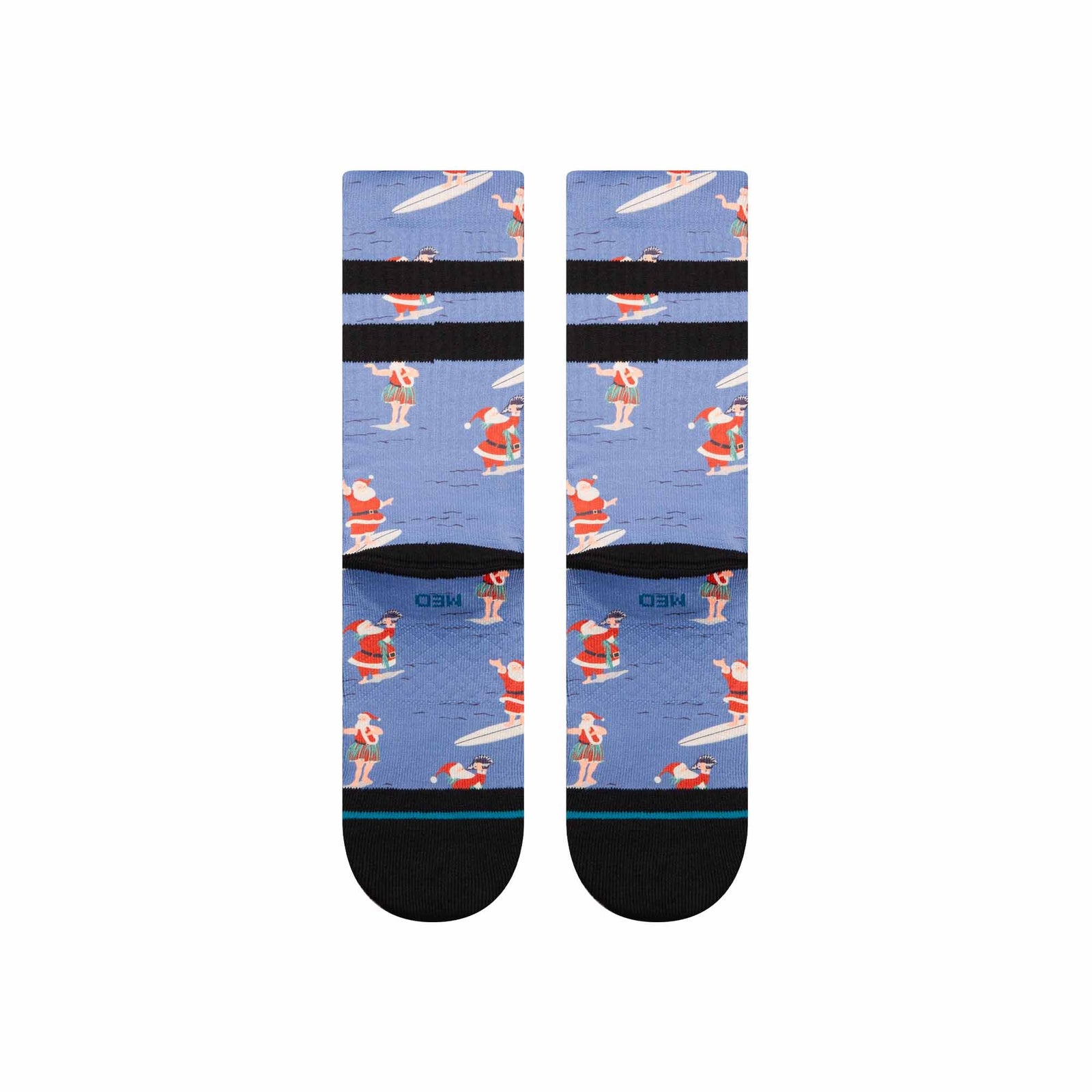Surfing Santa Crew Socks Blue - Image 3