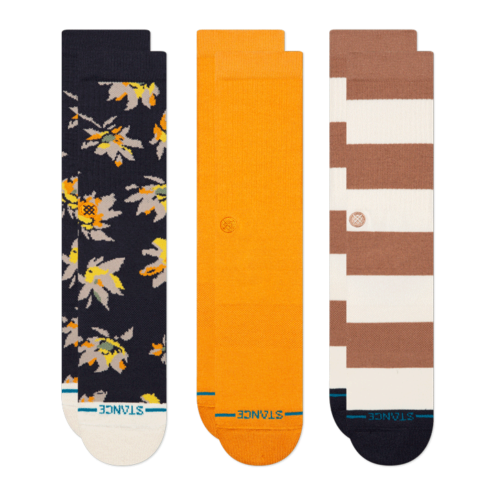 Cotton Crew Socks 3 Pack Navy - Image 1