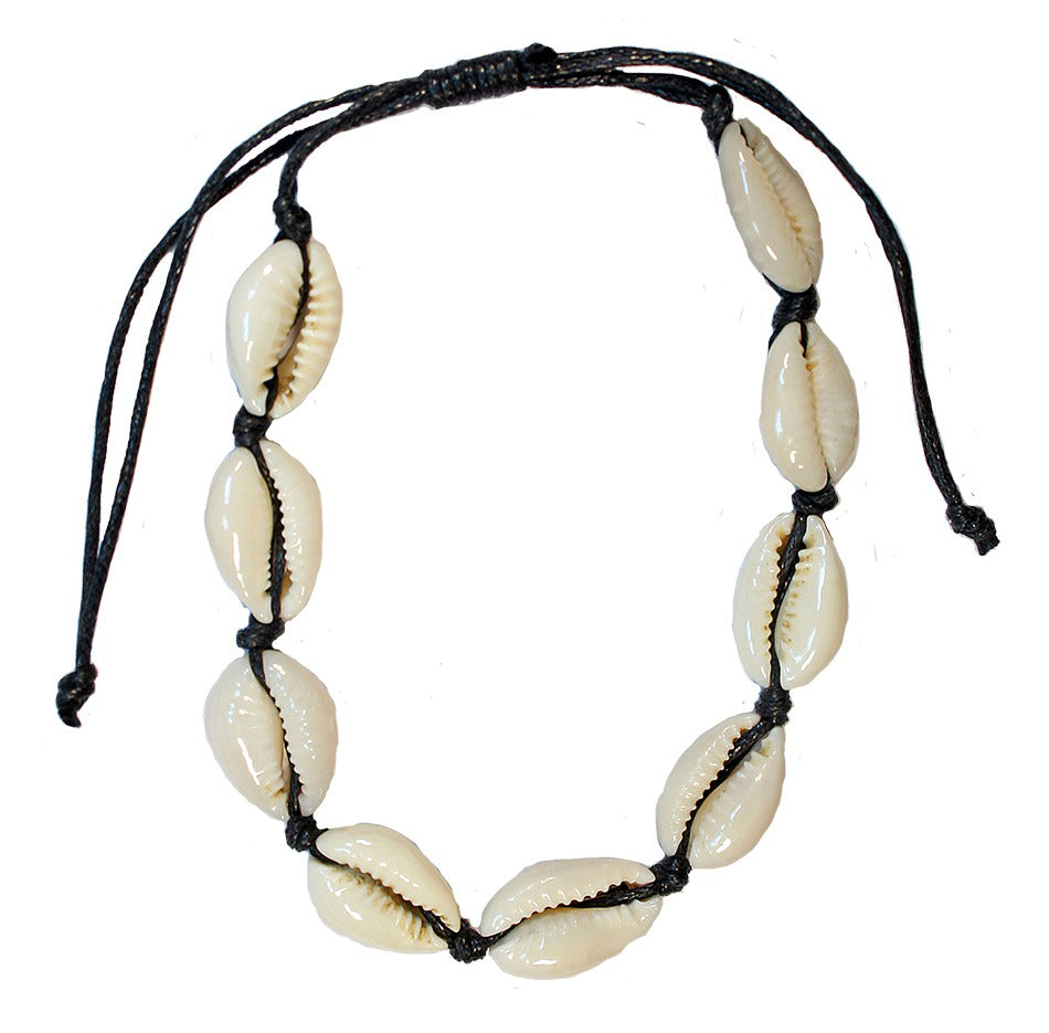 Black Cowrie Shell Anklet