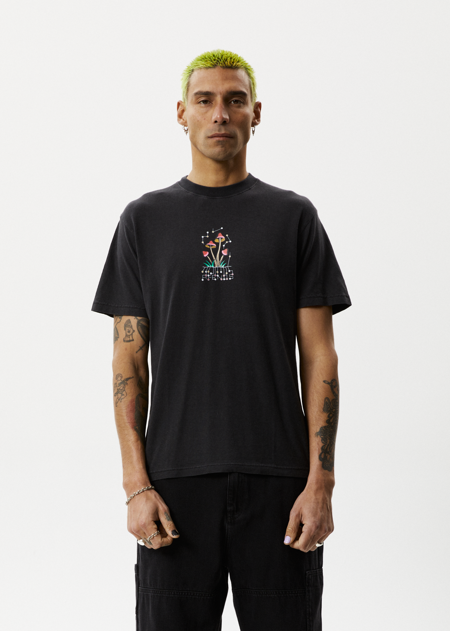 Journey Inward Retro Graphic T-Shirt Stone Black