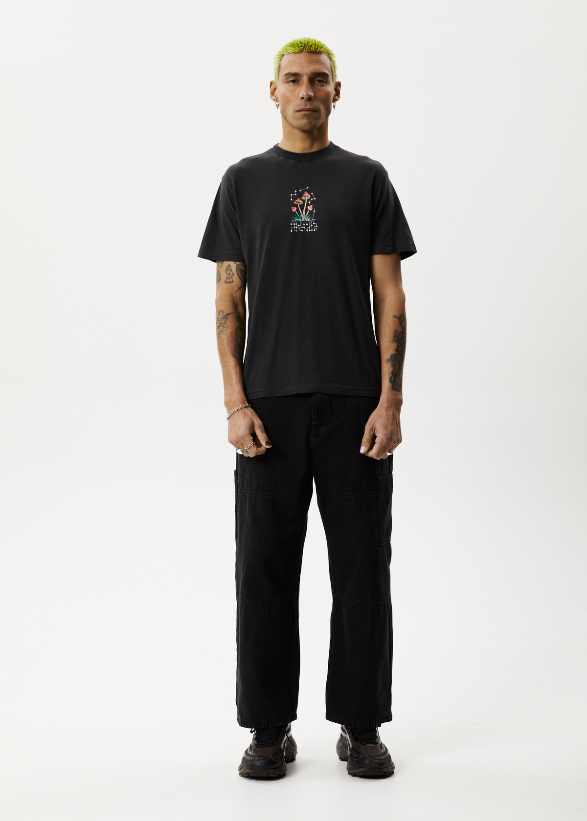 Journey Inward Retro Graphic T-Shirt Stone Black