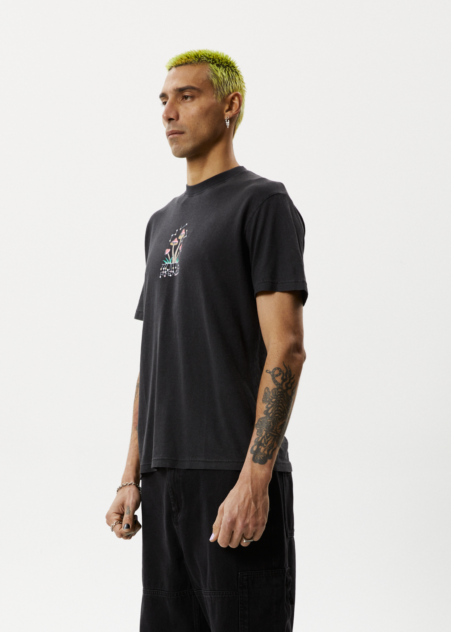 Journey Inward Retro Graphic T-Shirt Stone Black
