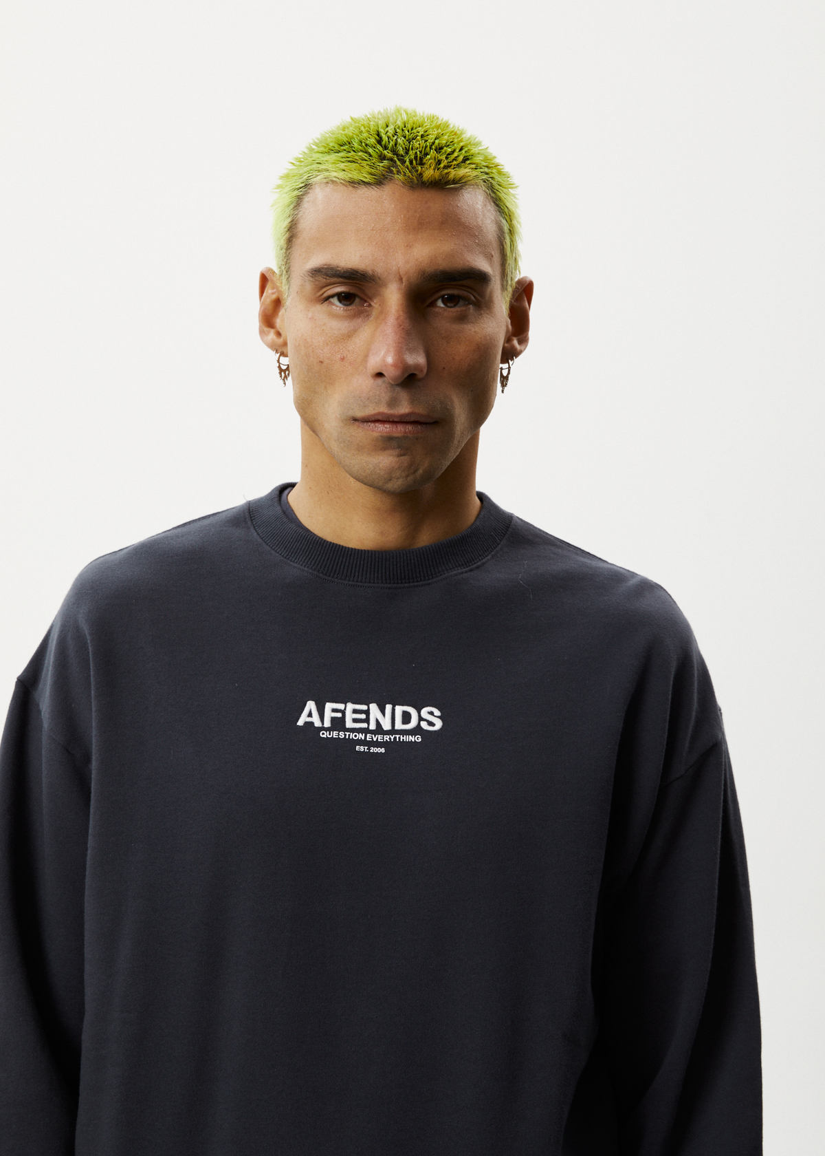 Vinyl Crew Neck Jumper Charcoal