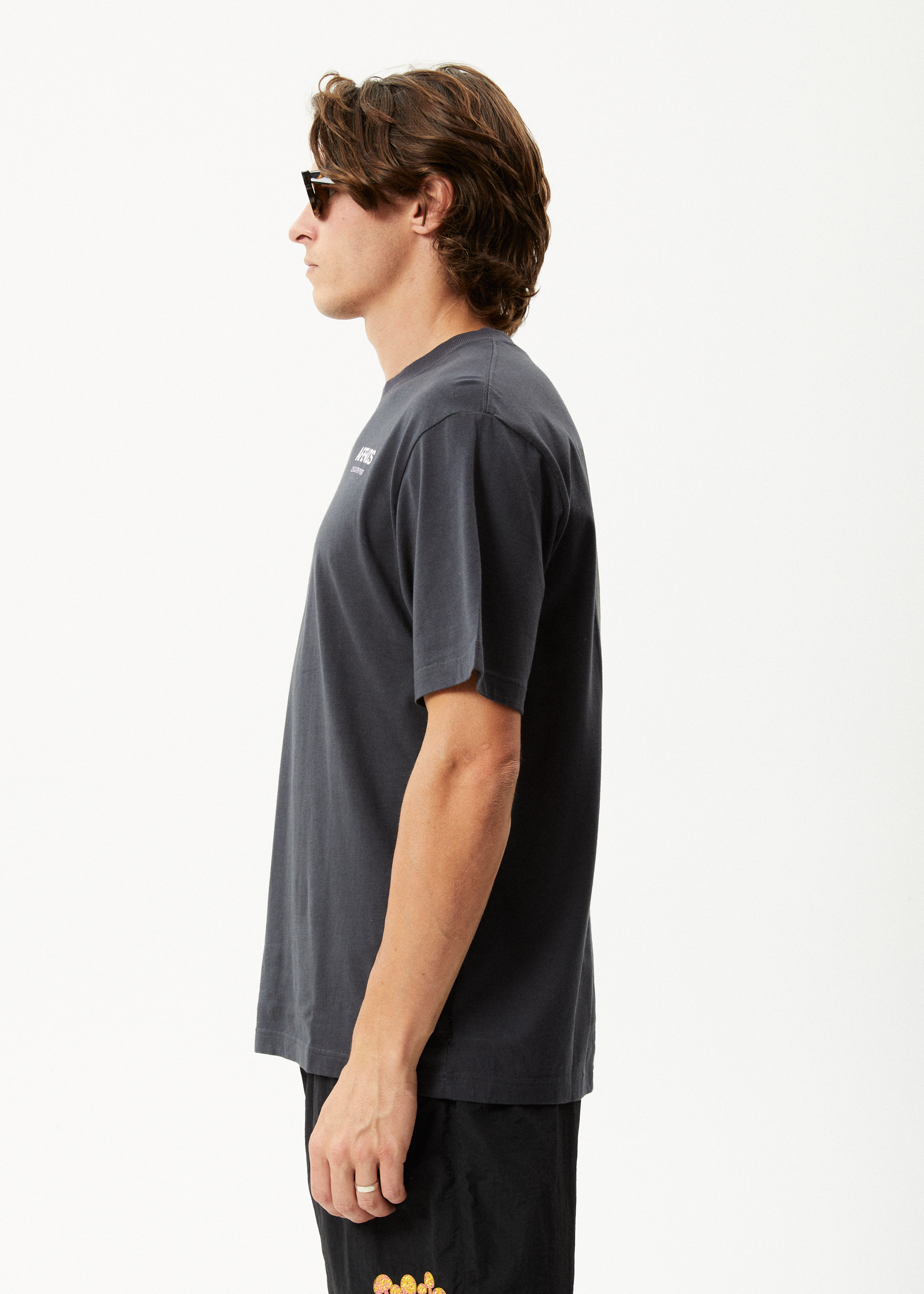 Afends Waveform Retro Graphic Fit T-Shirt Charcoal 