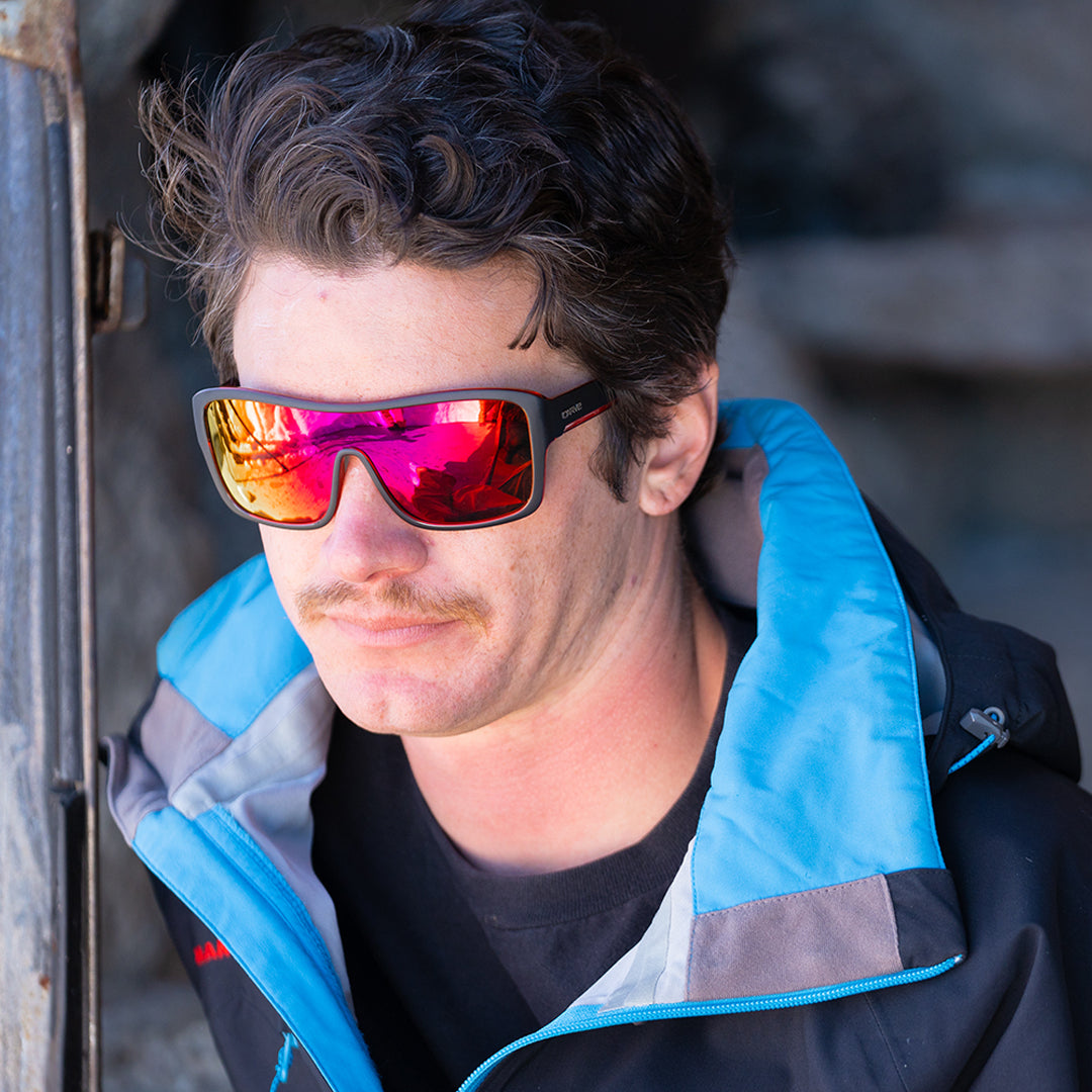 Anchor Beard Matte Black Outer Frame Red Crystal inner Trims, Red Lens - Image 3