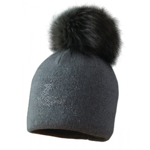 Silver Real Fur Beanie