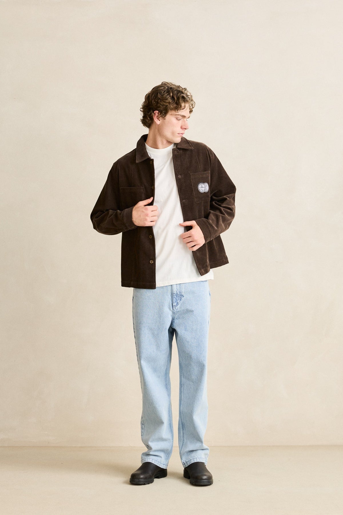 Mens Broadcast Cord Overshirt Chocolate - Image 5