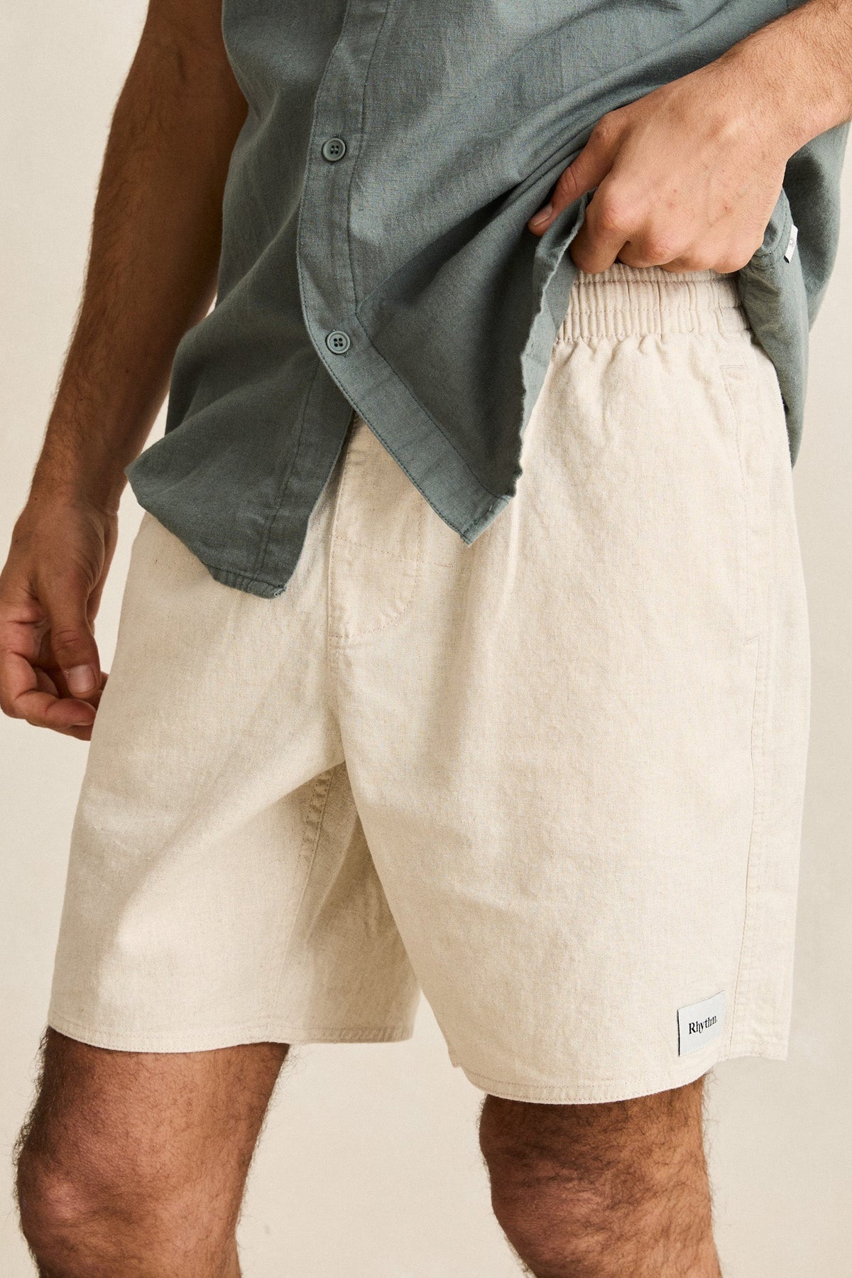 Mens Classic Linen Jam Board Short Sanddune - Image 3