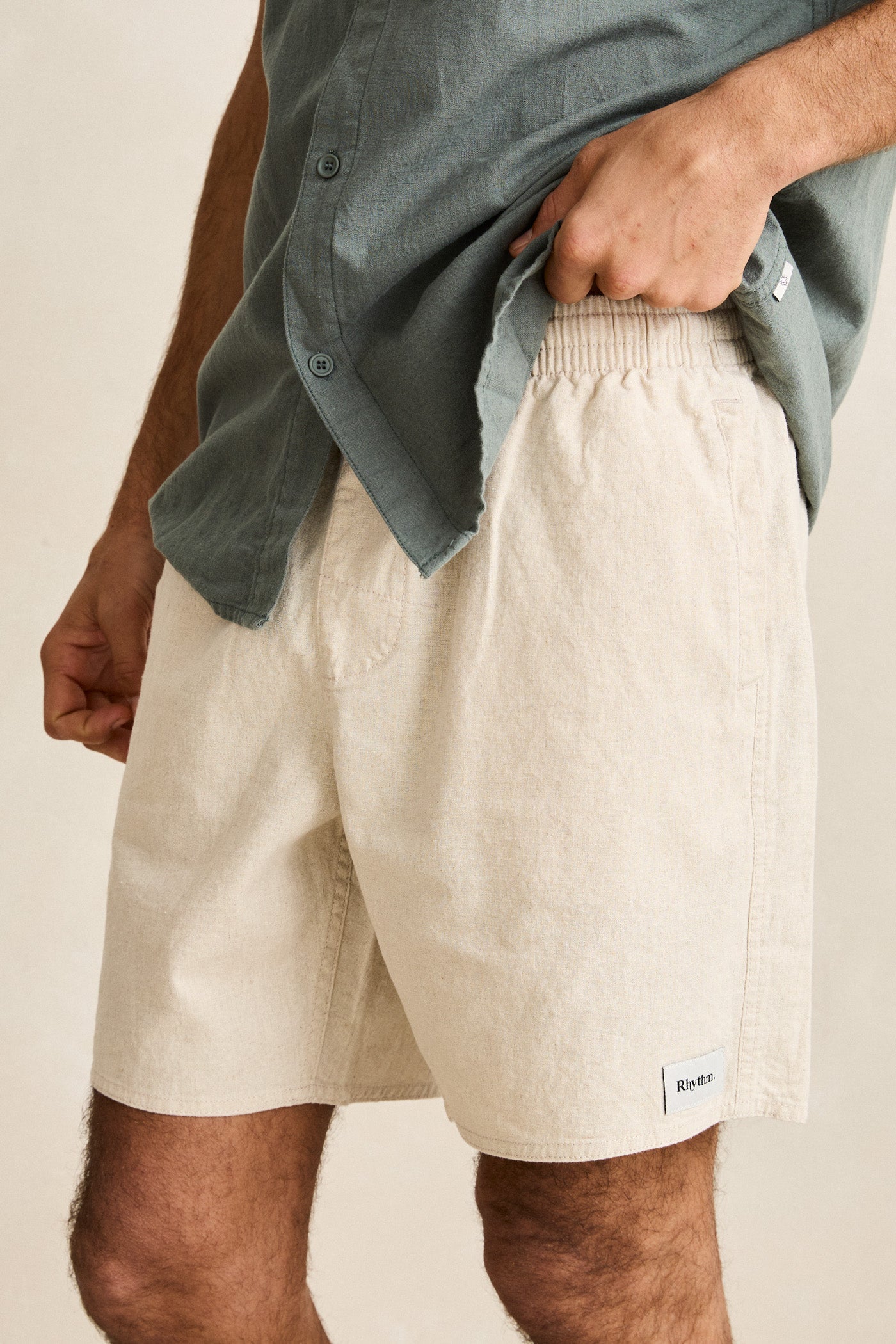 Mens Classic Linen Jam Board Short Sanddune - Image 6