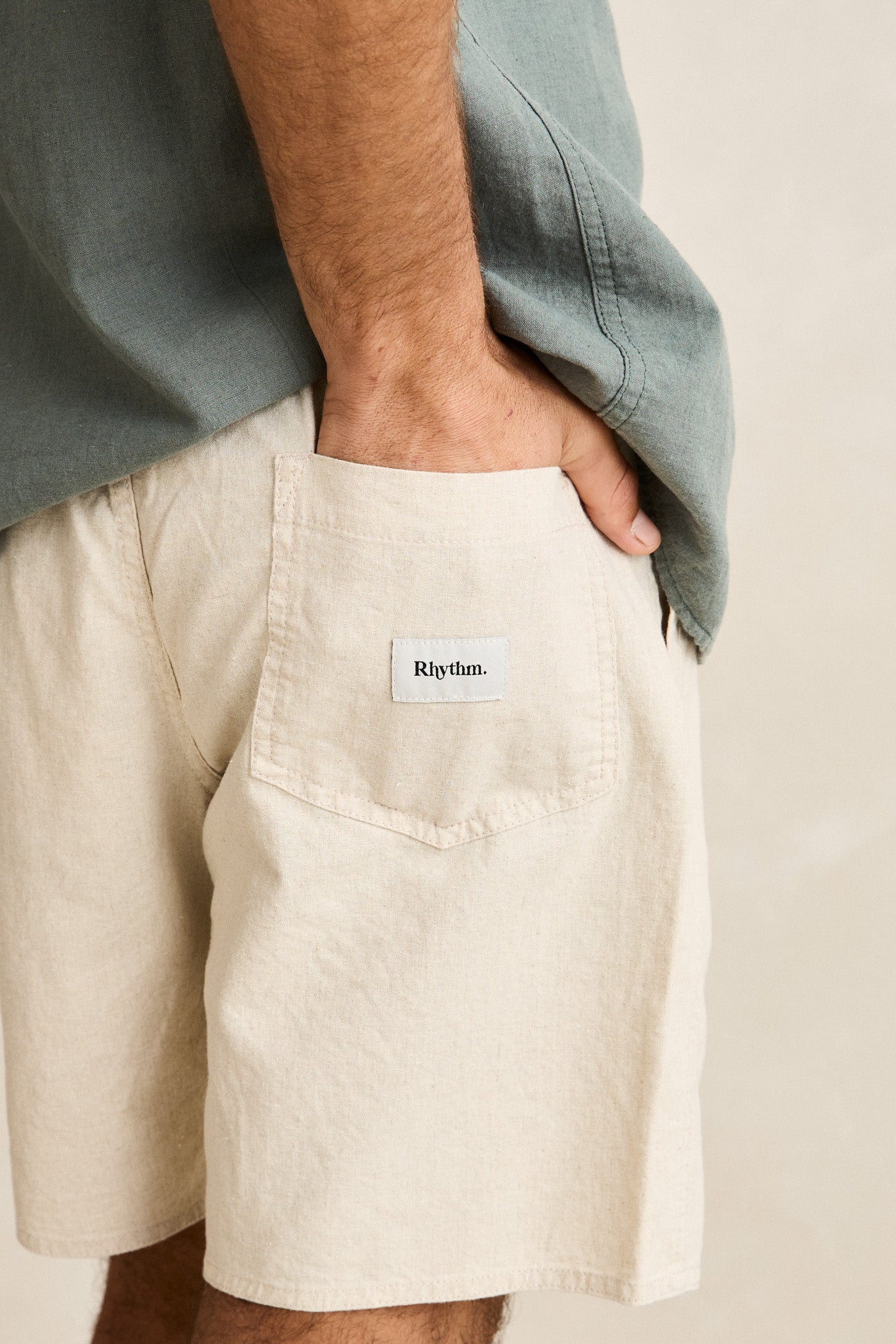Mens Classic Linen Jam Board Short Sanddune - Image 7