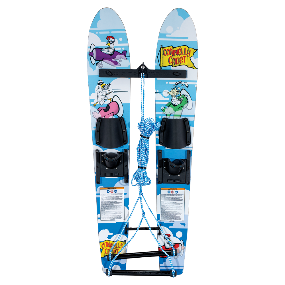 Cadet Jr Combo Water Skis w/ Trainer Bar & Rope