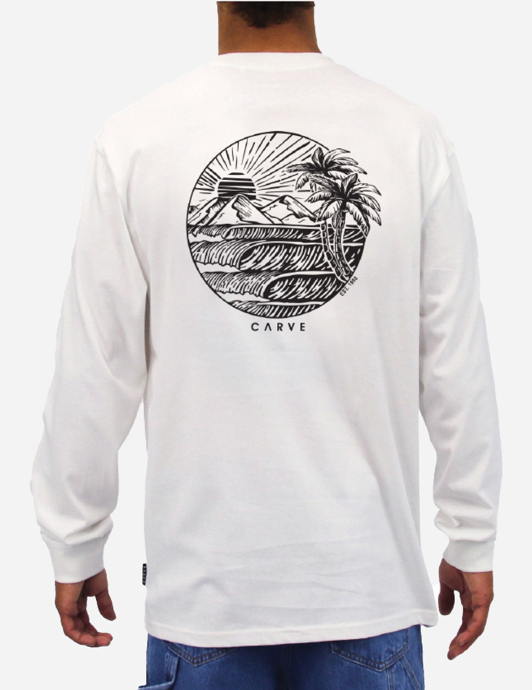 Mens Eventide Long Sleeve T Shirt White - Image 3