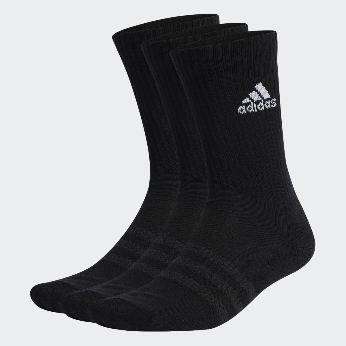 Cushioned Crew Socks 3 Pairs Black / White - Image 1