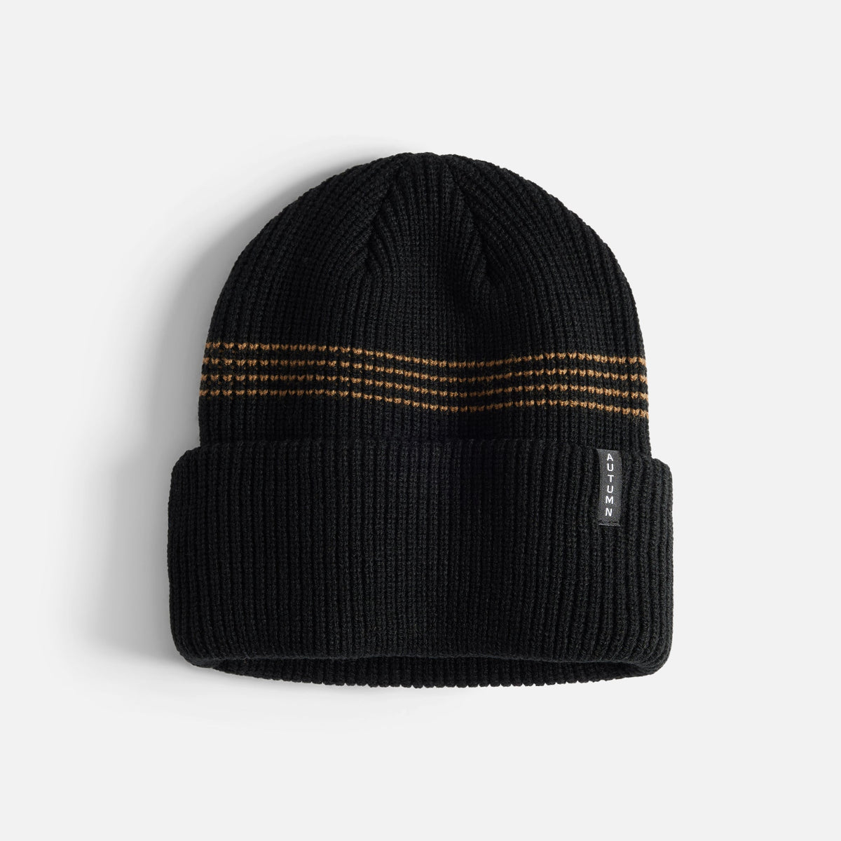 Mens Mini Stripe Beanie Black - Image 1