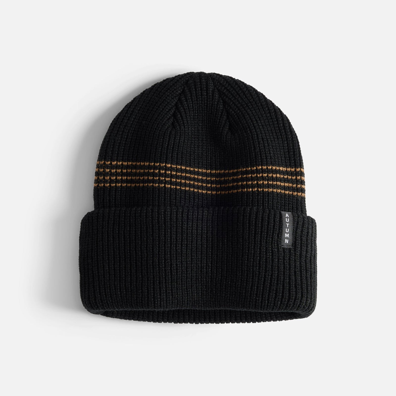 Mens Mini Stripe Beanie Black - Image 1