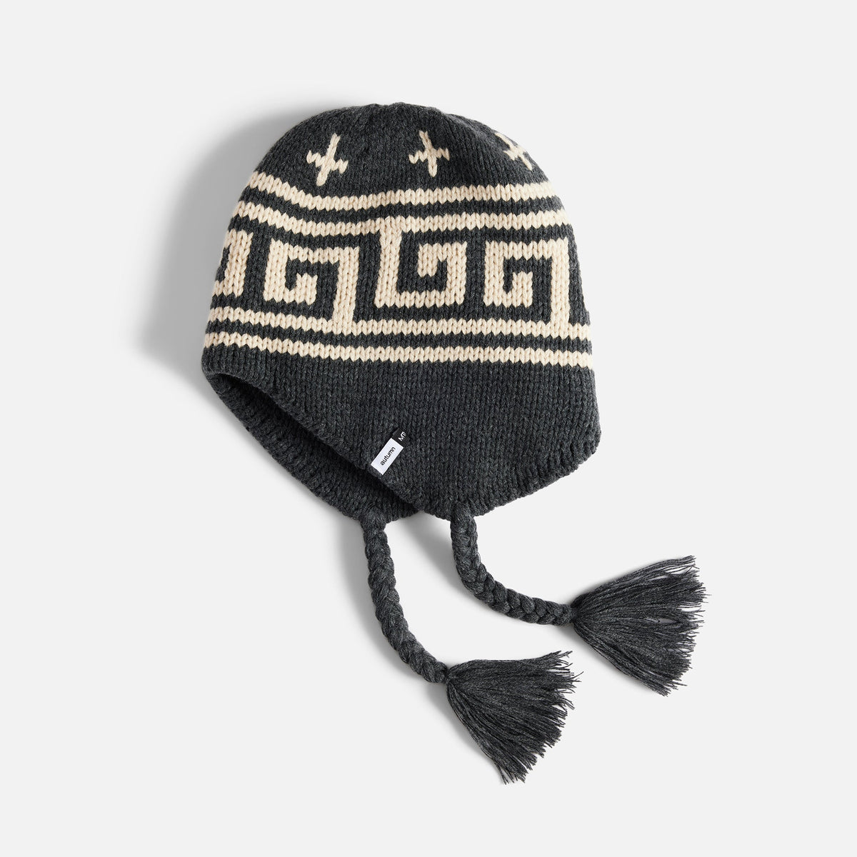 Mens Niseko Ear Flap Beanie Char Grey - Image 1