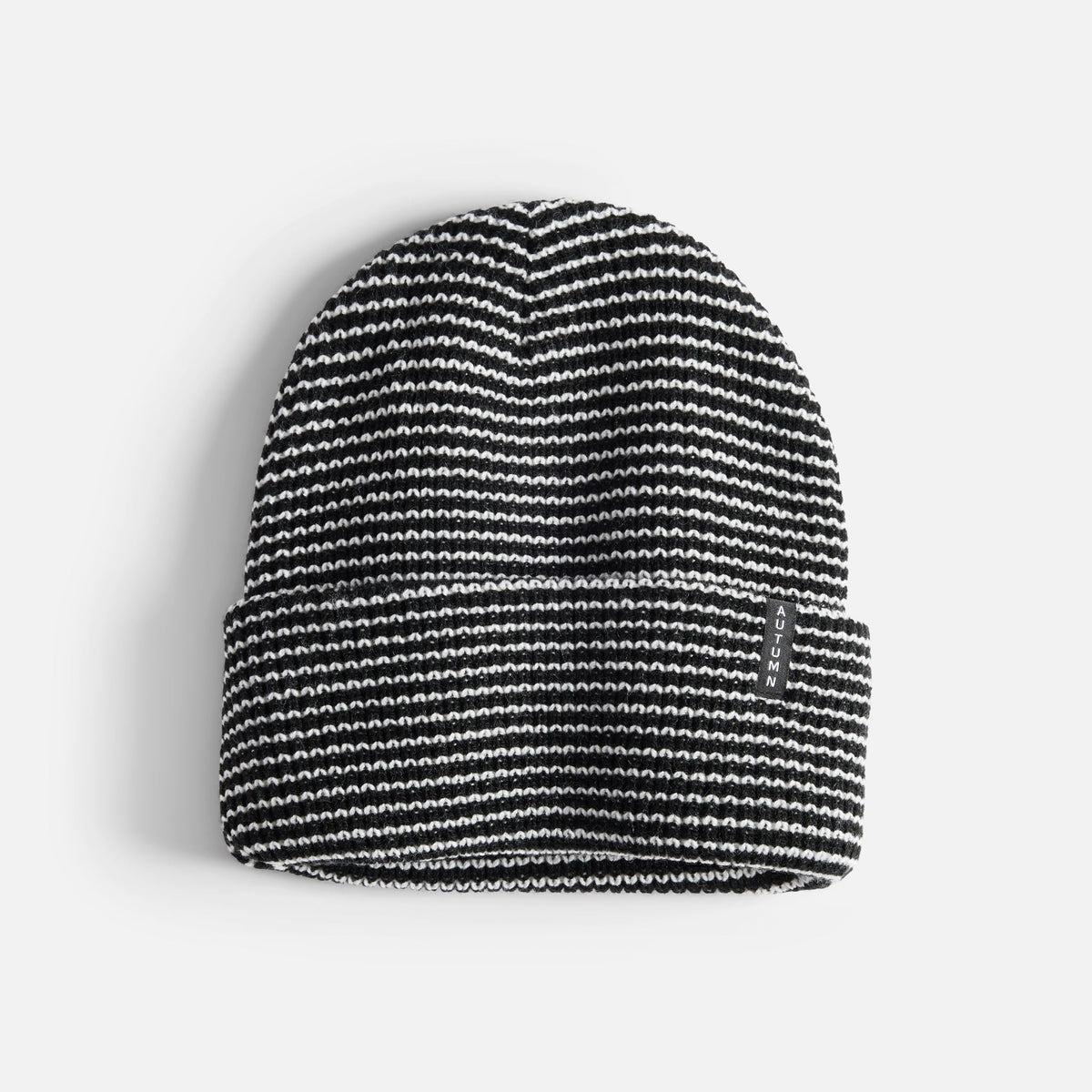 Mens Stripe Beanie Black - Image 1