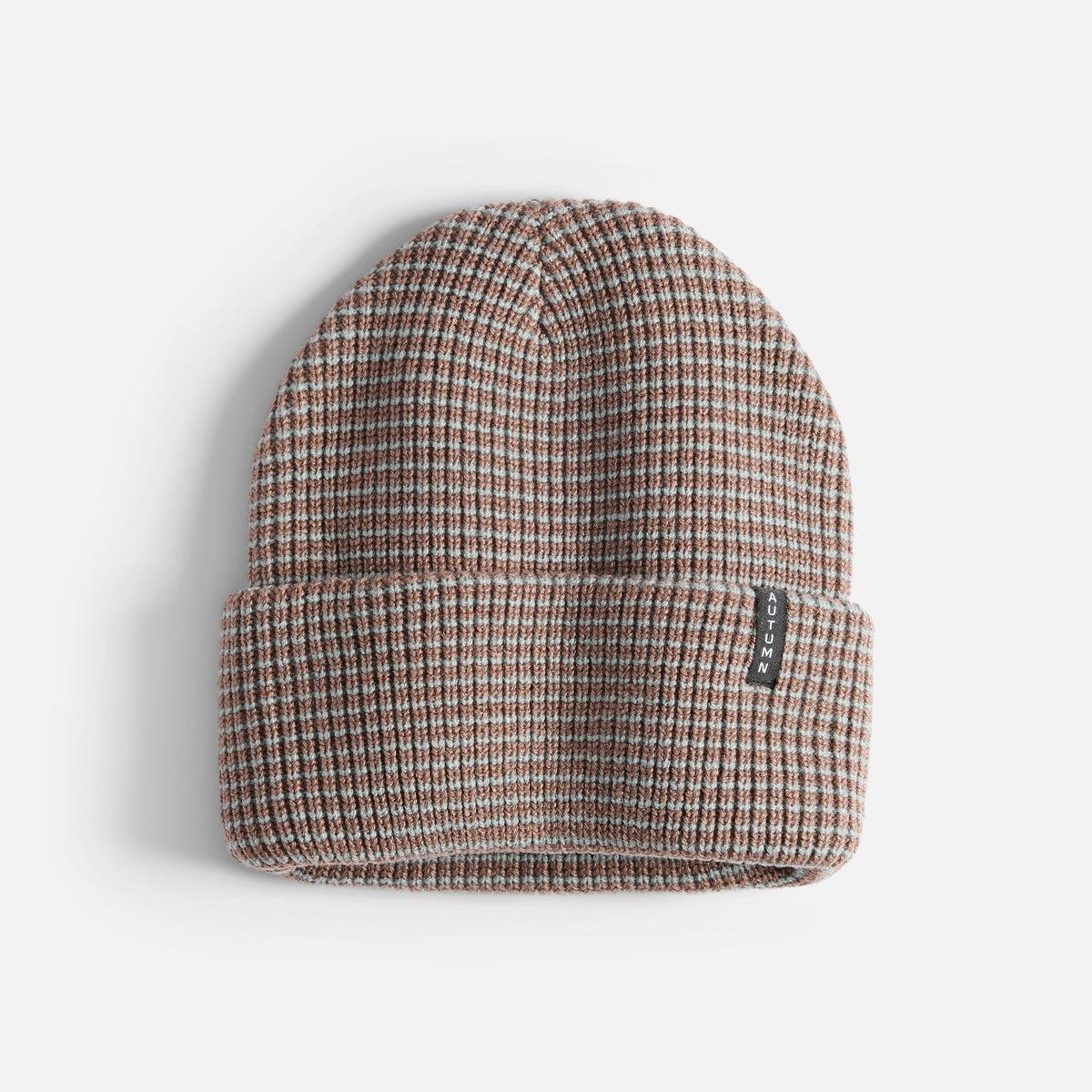 Mens Stripe Beanie Dusty Mauve - Image 3