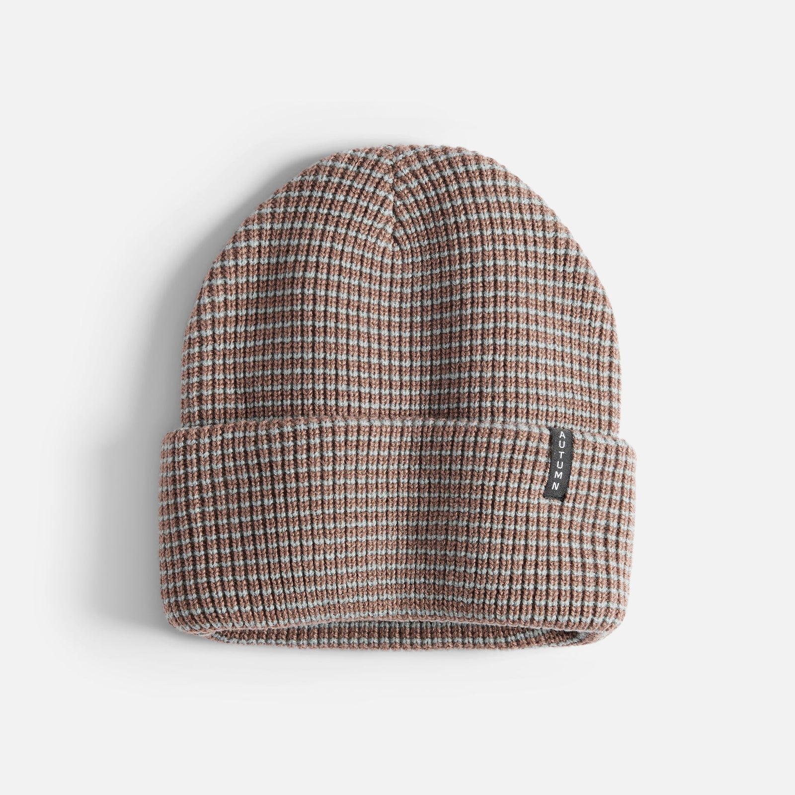 Mens Stripe Beanie Dusty Mauve - Image 3