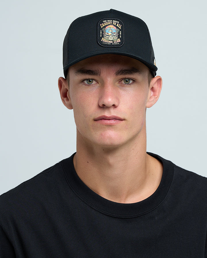CAUGHT FK ALL SKULL TWILL TRUCKER