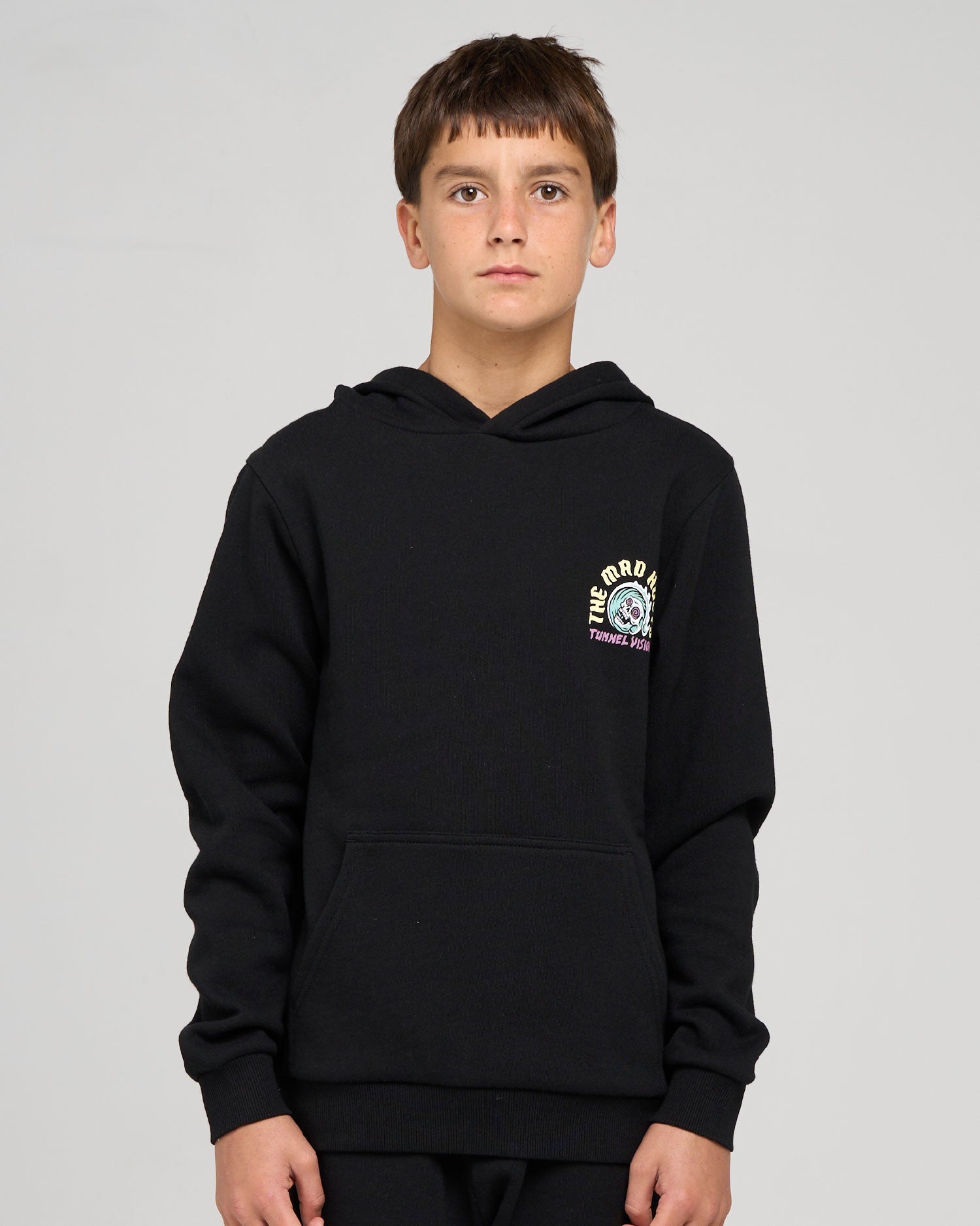 Mens Tunnel Vision Hooded Jumper Black - Image 3