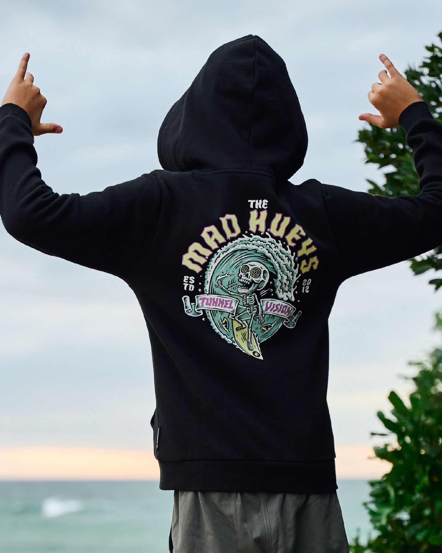 Mens Tunnel Vision Hooded Jumper Black - Image 1