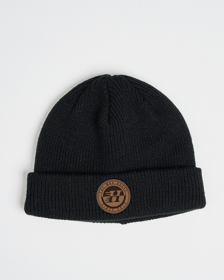 Mens Suede Hueys Wharfie Beanie Black - Image 1