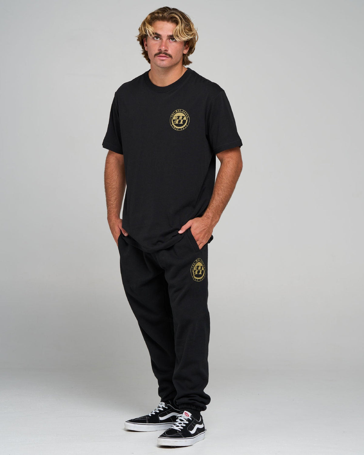 Mens H Series Split Casual Pants Black - Image 4