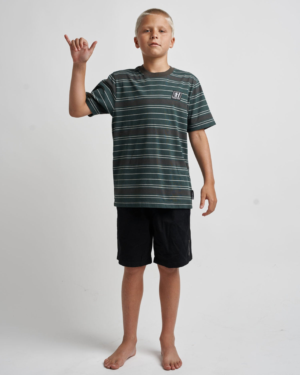 Kids Parallel Stripe Hueys Pine Green - Image 3