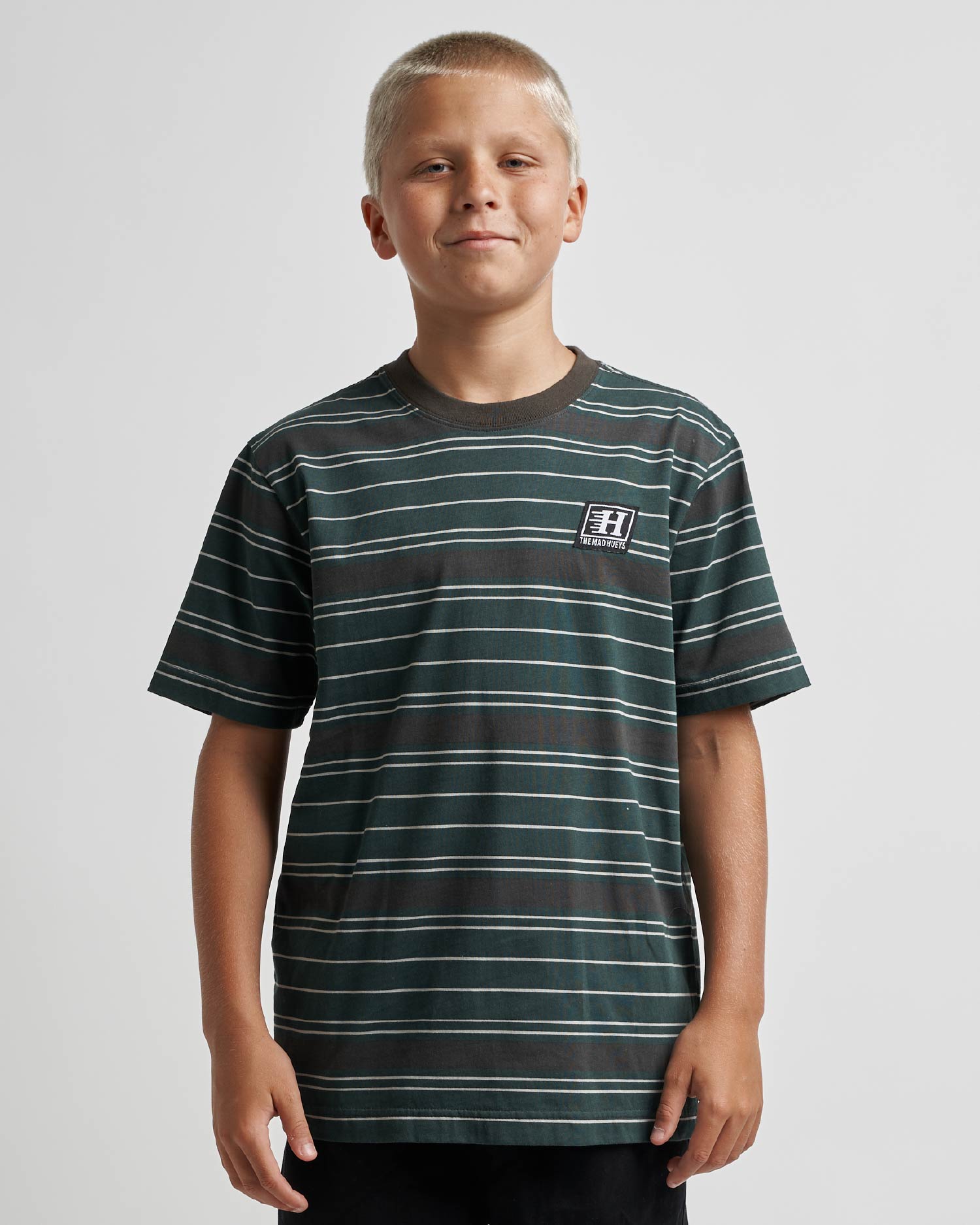 Kids Parallel Stripe Hueys Pine Green - Image 1