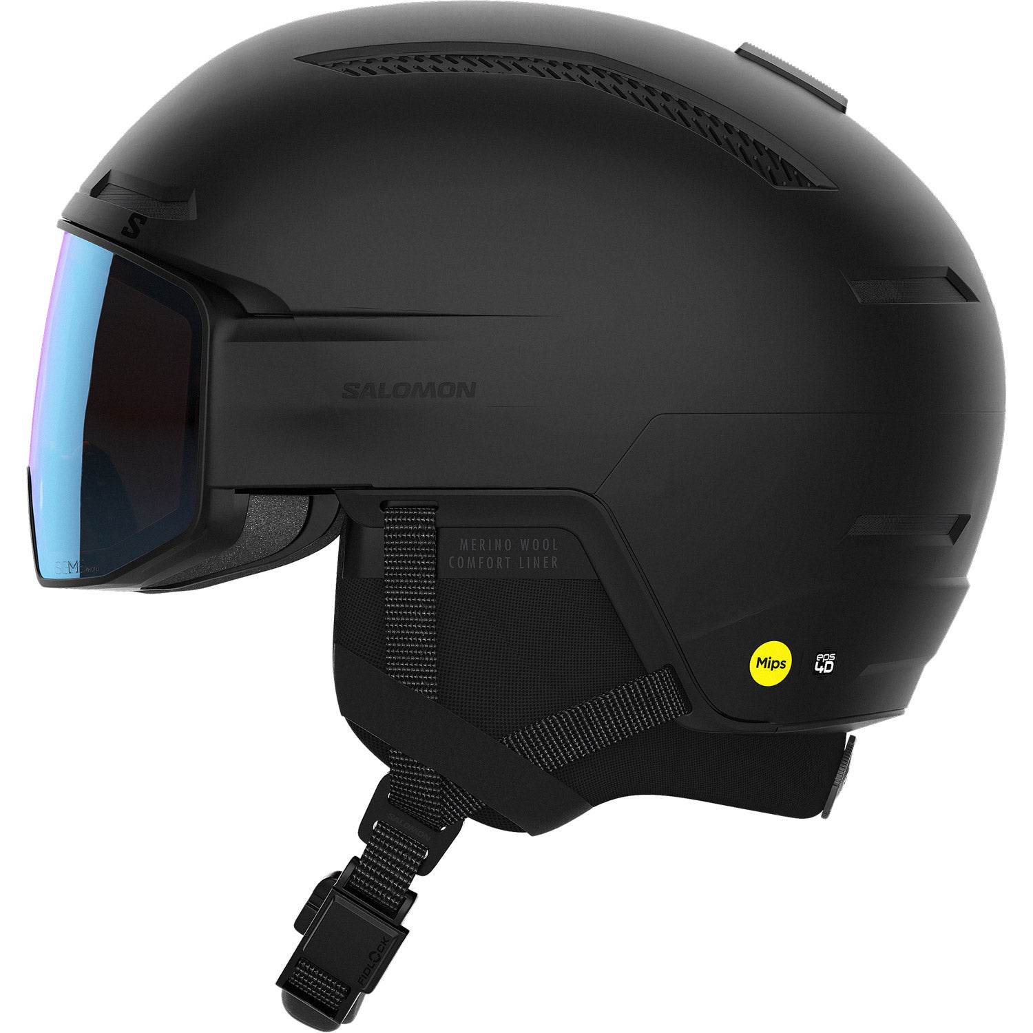 Driver Prime Sigma Photo MIPS Visor Snow Helmet Black - Sky Blue Visor