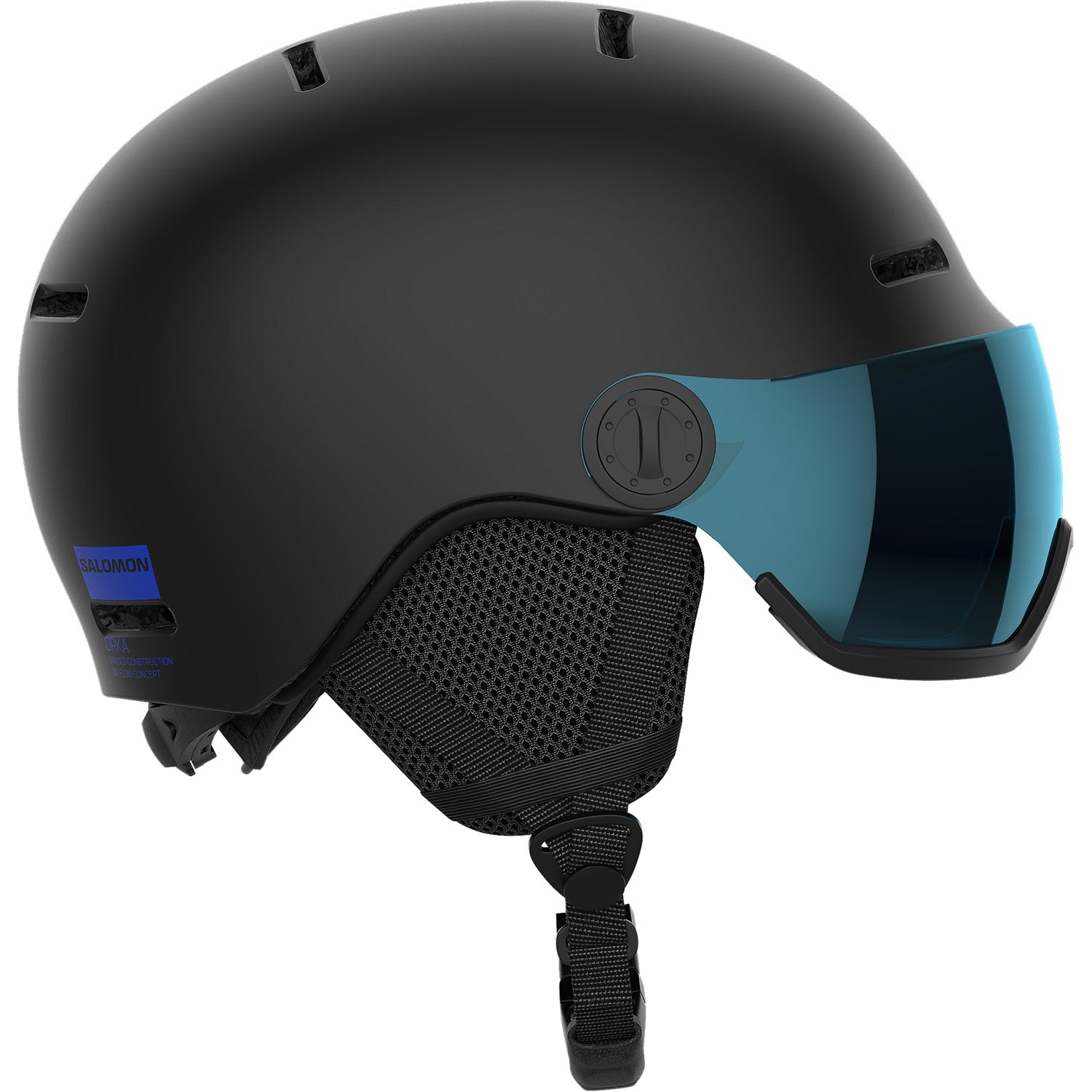 Orka Visor Snow Helmet Black - Blue Visor