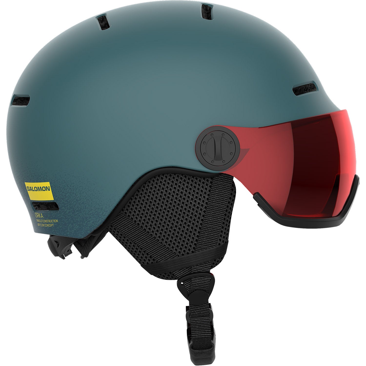 Orka Visor Snow Helmet North Atlantic - Red Visor