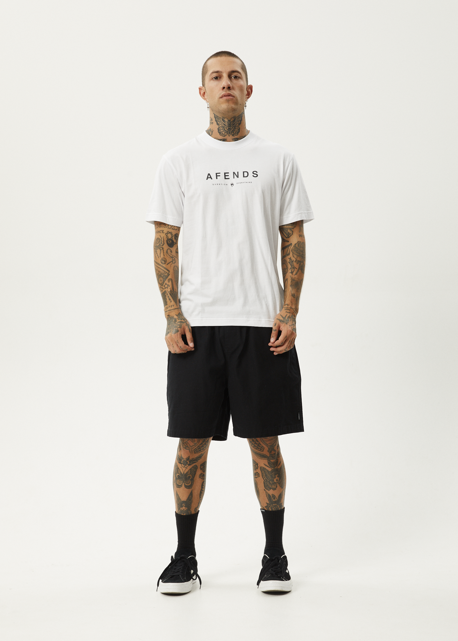 Afends Retro Fit Tee White Black