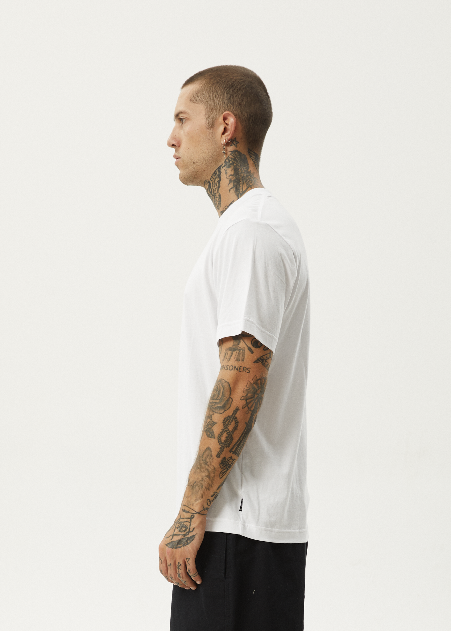 Afends Retro Fit Tee White Black