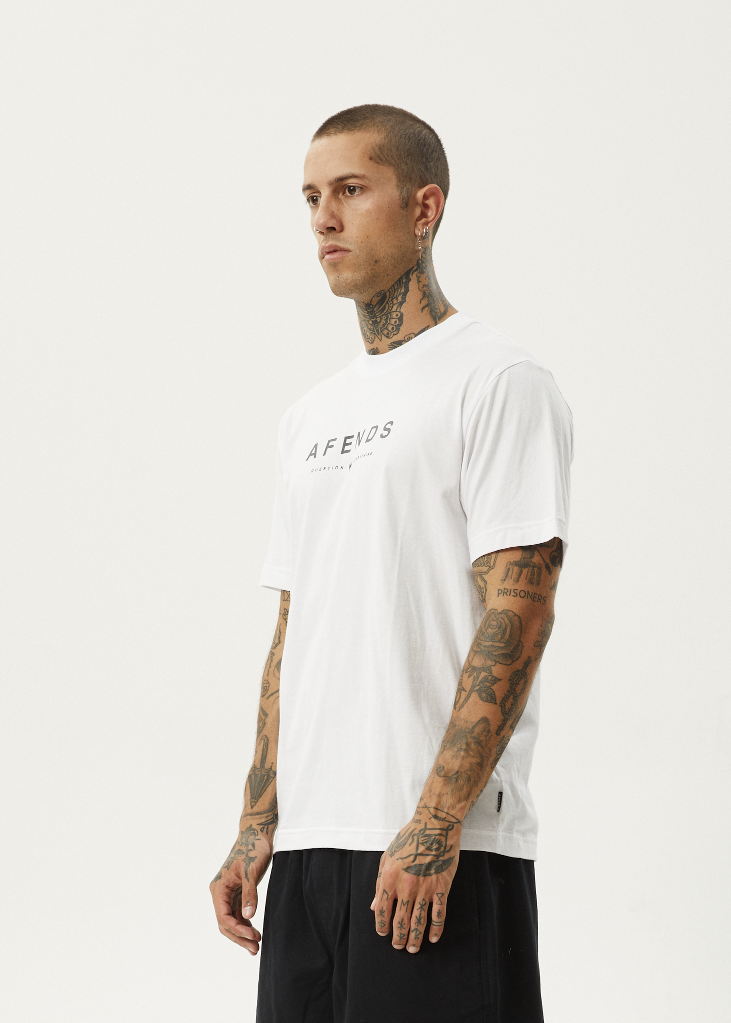 Afends Retro Fit Tee White Black